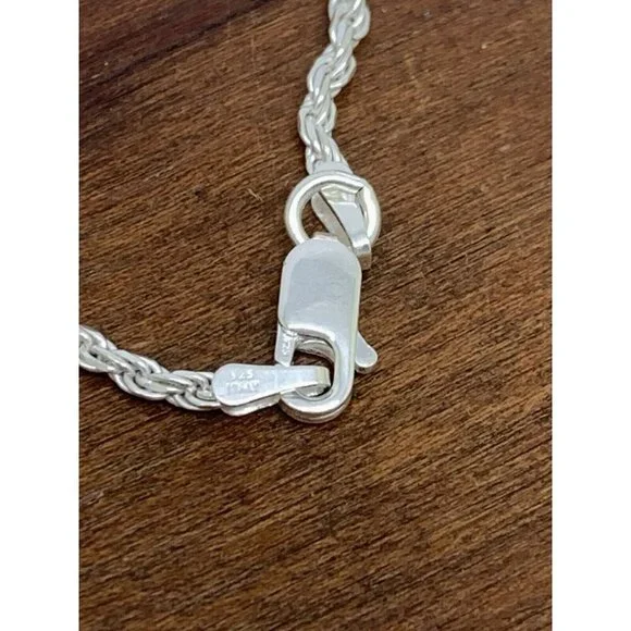 Sterling Silver Rope Necklace 20'' Chain 1.85mm Wide Unisex Jewelry - Picture 3 of 12